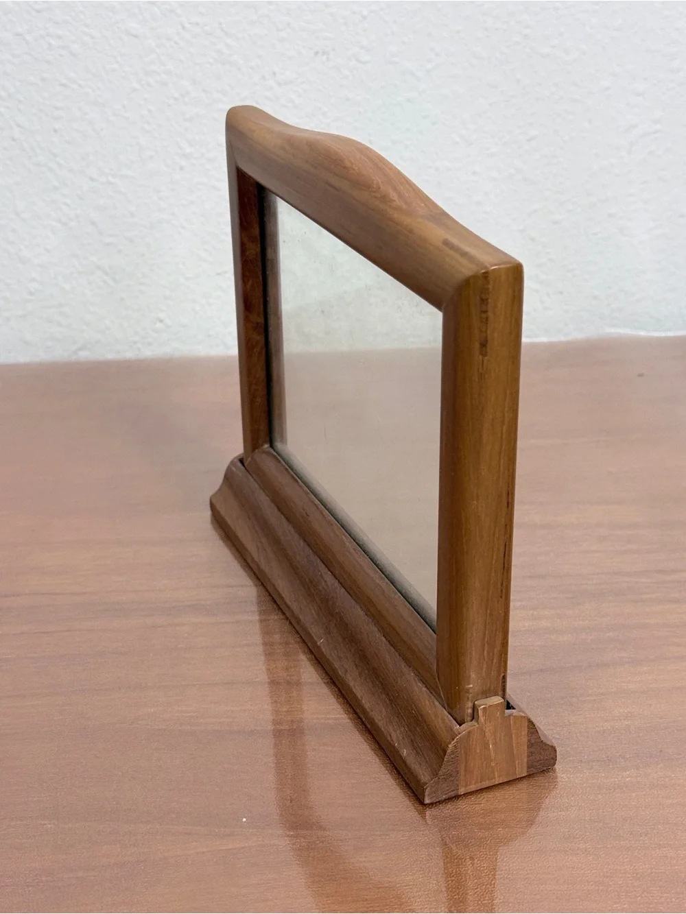 Vintage Teak Double-Sided Wood Freestanding 4x6 Picture Frame